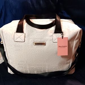 Juicy Couture Word Play  White Logo duffle  / weekend bag